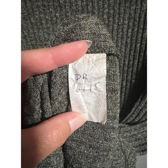 Anthropologie Everly Short Sleeve Turtleneck Ribbed Sweater Mini Dress Green L - Picture 4 of 5